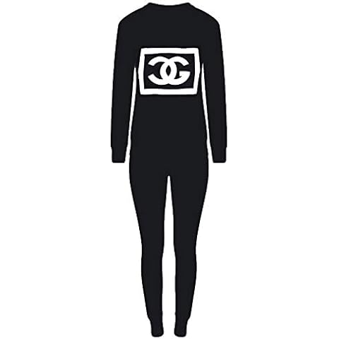 Rolight Chic Women's Plus CG Slogan Loungewear Long Sleeve Top Trousers Tracksuit Set Size 8-22 Cover