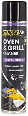Kilrock Pro Oven & Grill Cleaner 600ml - Emuslifies grease and burnt on stains - Industrial strength foaming action, Black