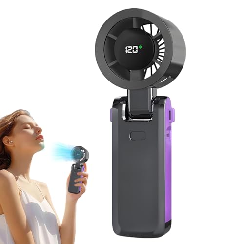 Ventilador Portátil - Ventilador Plegable Refrescante - Con Pantalla Digital, Múltiples Velocidades, Diseño Ligero Para Senderismo Gimnasio Hogar y Más