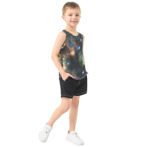 Boys Tank Top Shirts Galaxy Stars Sleeveless T-Shirts Crew Neck for Kids Clothing Children4
