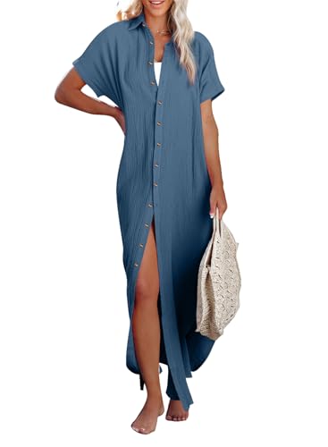 Image of Dokotoo Womens Long Cardigans Swimsuit Cover Ups Summer Beach Dress