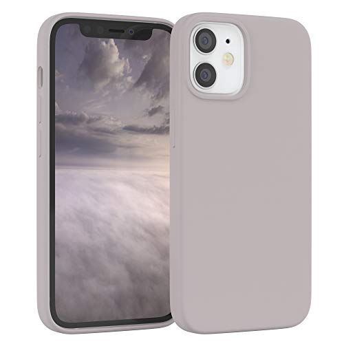 EAZY CASE Premium Silikon Handyhülle kompatibel mit iPhone 12 Mini Slimcover mit Kameraschutz und Innenfutter, Silikonhülle, Schutzhülle, Bumper, Handy Case, Hülle, Softcase, Nude Rosa