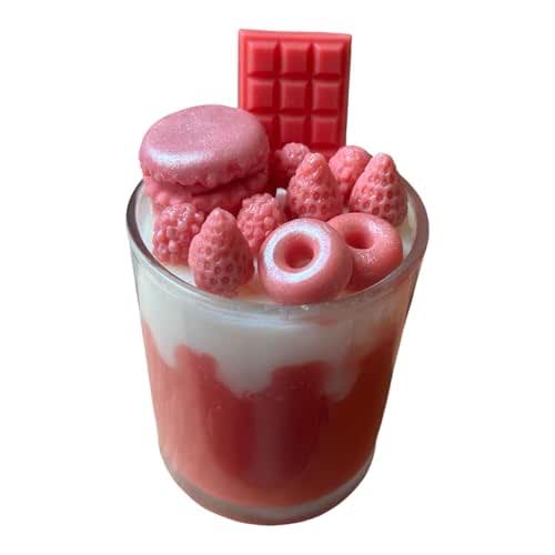Candy Scented Pink Lover Dessert Candle, 7 oz Glass Jar