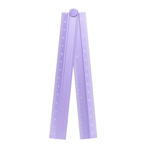 HARFINGTON Folding Straight Ruler 30cm Metric Aluminum Alloy Protractor Foldable Angle Ruler...