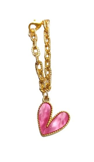 morel Sturdy Gold Chain with Pink Color Heart Pendant Watch Charm Watch Accessories, GIFTABLE for Girl and Women. (B0BMVVXQHC) Amazon Price History, Amazon Price Tracker