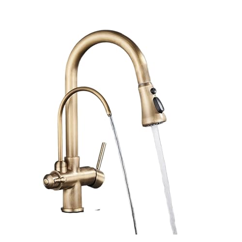Robinet de cuisine extractible avec douchette et bec pivotant double commande - 4