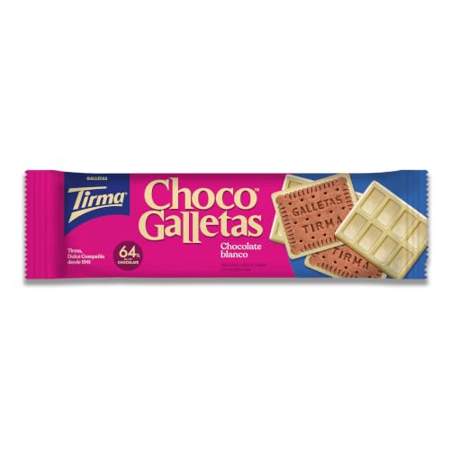 Tirma Chocobiscuit White 160g - Galleta crujiente cubierta con chocolate blanco. Perfecta para acompañar café o té. Un dulce capricho para los amantes del chocolate blanco.