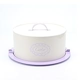 Hot sale X504L Purple Metal Birthday Cake Carrier/Tin/Canister/Container/Home Kitchen Gift With Cover And Lock Catch
