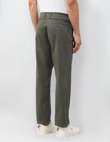 Image of U.S.Polo Association Men's Riley Straight Fit Twill Trousers (USTRO0641S Green 38)