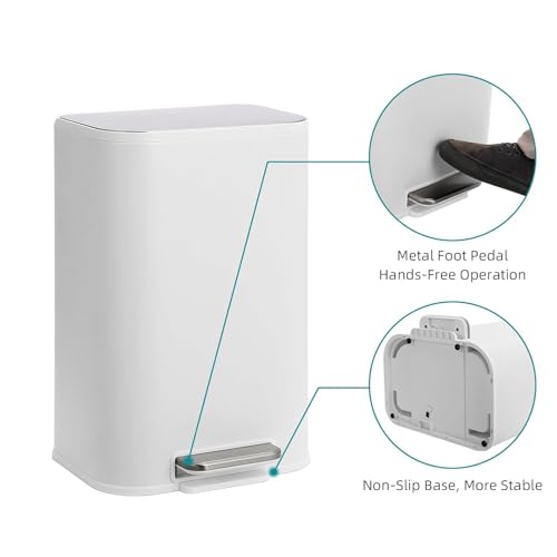 Bote de basura rectangular blanco TrailBlaze 12L miniatura 5