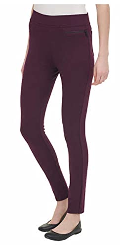 DKNY Ladies Pull-on Ponte Pant - Large Sizes - Black Gray Purple (XX-Large, Merlot)