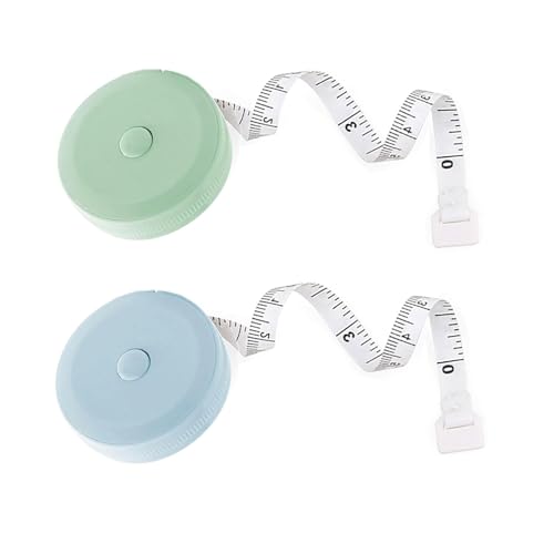 ShuaWdk メジャー 巻き尺 2m 裁縫 洋裁 定規 テープメジャー 200cm 79inch バスト ウエスト 測定 インチ センチ メジャー 服 巻尺 両面目盛 ロングメジャー オートメジャー 巻取りボタン付き スリーサイズ ロングメジャー 計測