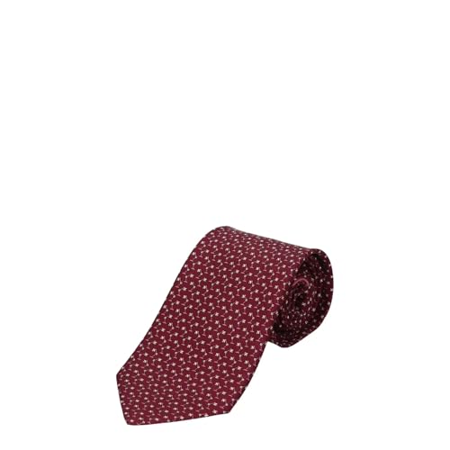 Salvatore Ferragamo Men’s Silk Tie – Berry Night Lamp Pattern – Luxury Italian Made Necktie in Gift Box