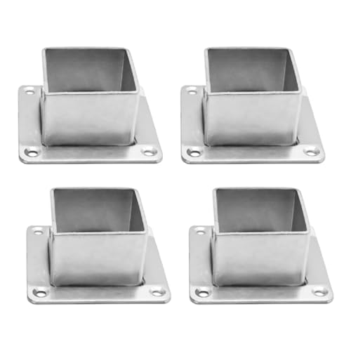 Aynaxcol 4Pcs Square Post Bases Flange Anchor Bases Stainless Steel for Heavy Duty Post Brackets for Fence Deck Railing Wood Porch Railings Mailbox Posts Support (1.5