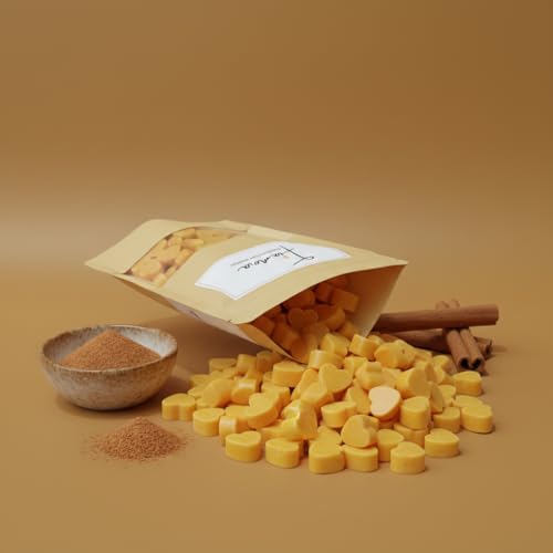 Image of Wax Melts | Organic Soy Wax | Essential Oil Infused | Cinnamon Fragrance | Heart Shape Aroma Melts | Warm Room Freshener | Safe Smoke-Free Scent | 80 GMS