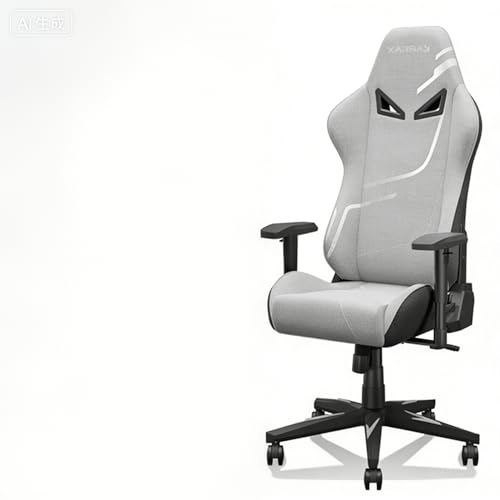 kozamas Chaise de bureau ergonomique - Chaise de gaming réglable en hauteur avec support lombaire et tête réglable, accoudoirs 4D et mécanisme d'inclinaison de 90 à 155 °, tissu et pied en métal gris