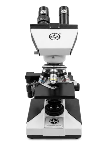 Image of ISKO Compound Binocular Microscope, 40X-2000X Magnification, Brightfield, Tungsten Illumination, Abbe Condenser, Mechanical Stage with 50 Plain Slides and 5 Prepared Slides