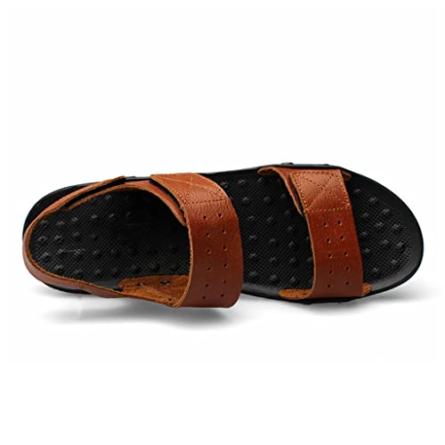 Men's Breathable Men's Sandals Trend Beach Shoes Slippers Sandals Sandals Genuine Leather Sandals(38)3