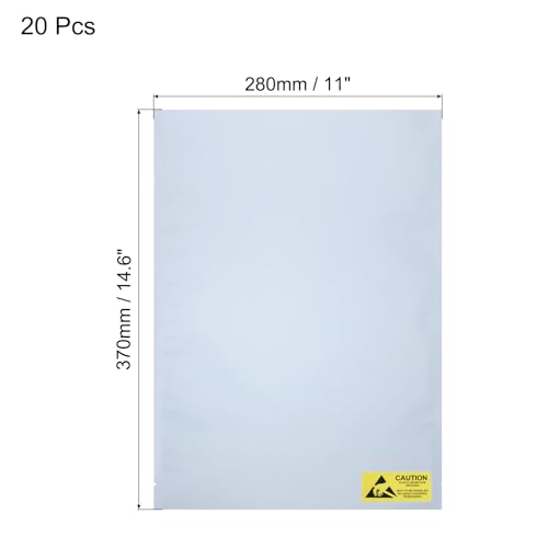 Image of MECCANIXITY 20Pcs Anti Static Bags ESD Shielding Bag Flat Open Top Anti Static Bag for Electronic Devices 11x14.6 Inch(280x370mm)