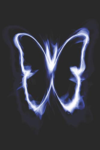 Notes: Lined Notebook | 120 Pages (6 x 9 inches) | Ruled Writing Journal With A Blue Neon Smoke Butterfly Against A Black Background Cover image 3