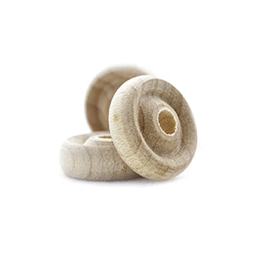 Pinehurst Crafts Mini Wood Toy Wheels, 1/2-Inch Diameter x 3/16-Inch Thick (1/8-Inch Hole), Pack of 50, MiniWheels_.5IN_50pk