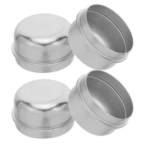 Cache-moyeux de remorque 50 mm SOIMISS en métal | Lot de 4 bouchons de graissage