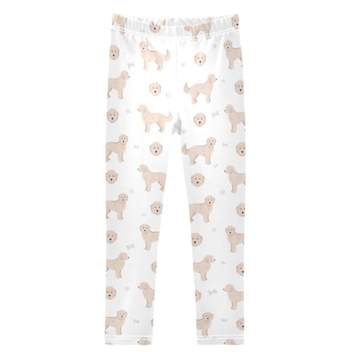 Girls' Leggings Samoyed Dog Ankle Length Printed Leggings Comfort Pants for Kids 4-10 Years