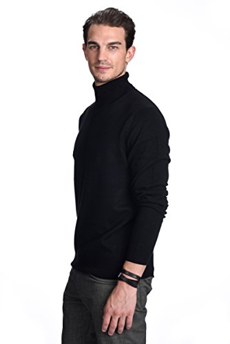State Cashmere Men's Essential Turtleneck Sweater 100% Pure Cashmere Classic Long Sleeve Pullover3