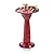 Alpine Corporation 28" Tall Outdoor Metal Birdbath with Birds and Leaves Yard Statue Decoration, Red