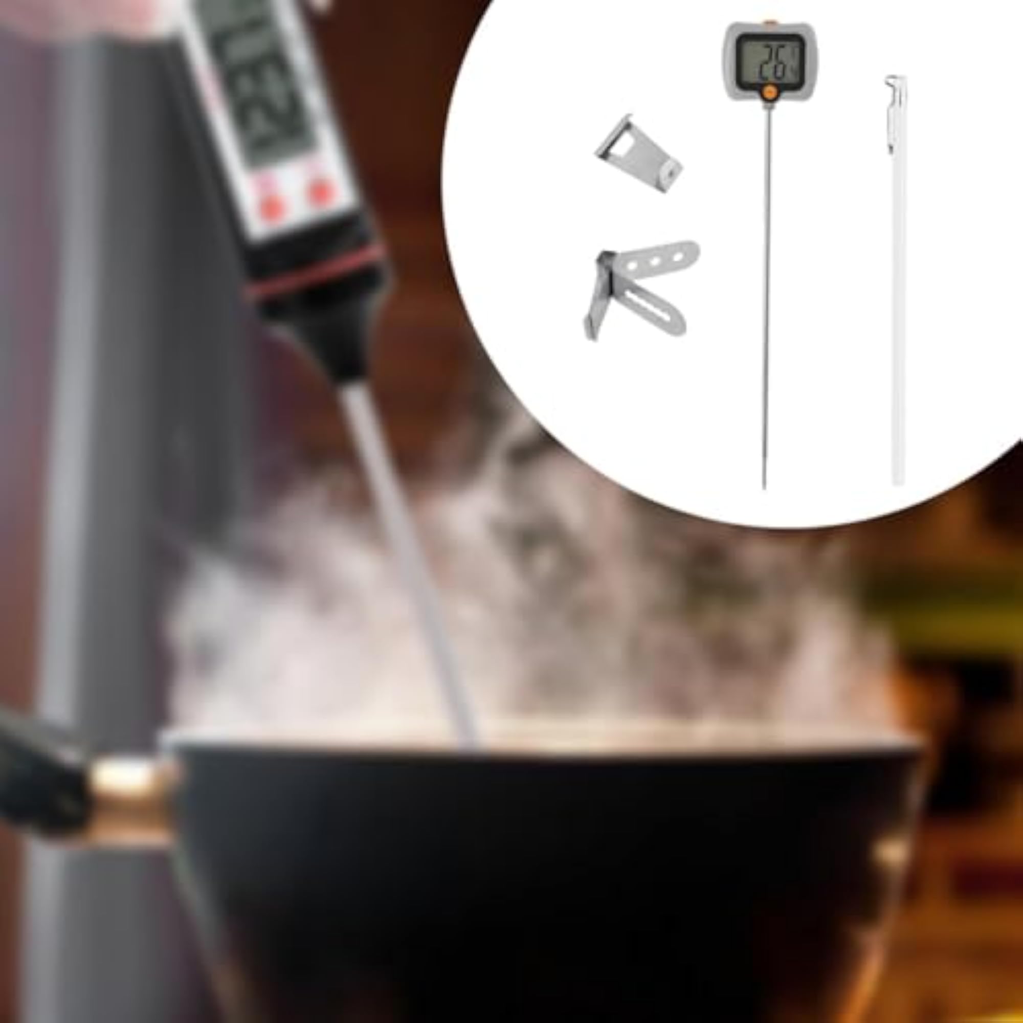 Digital Thermometer with Clip for Cooking and Baking