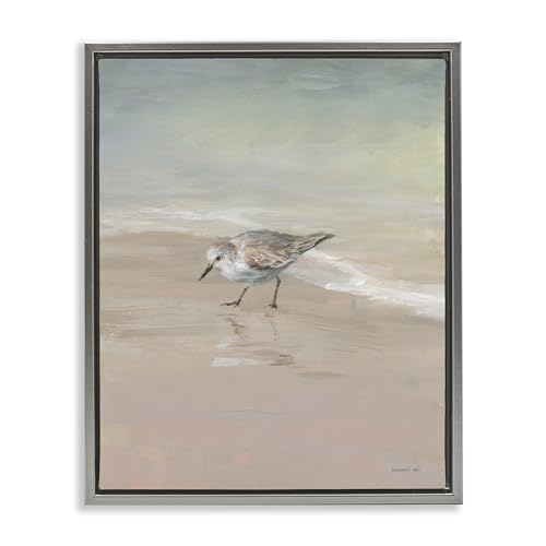 Sandpiper Shoreline Coastal, 17 x 21 Inch Canvas in Floater Frame