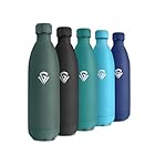 Borraccia Termica 1L, Borraccia Acciaio Inox Doppia Parete Isolata, Bottiglia Acqua Senza BPA, Borraccia Antigoccia e Riutilizzabile per Scuola, Lavoro, Escursioni, Sport, Campeggio, Viaggi, Yoga