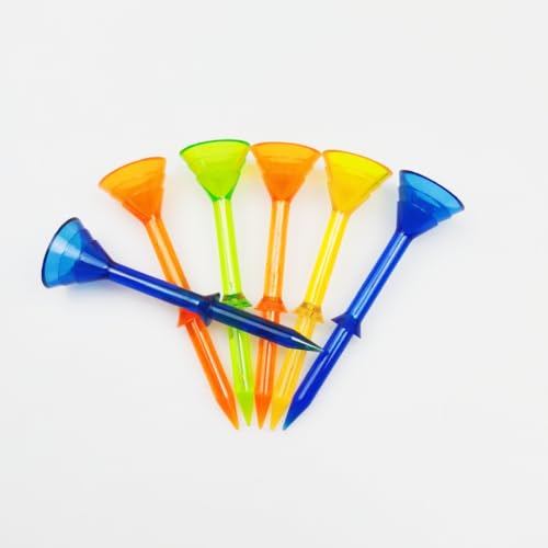 LIQIWI Big Cup Golf Tees & Golf Tees Double Layer Plastic,Reduce Friction and Side Spin ? Excellent Durability and Stability Tees 3 1/4 Inch 40 Pack,Mixed Colors for Practice TE017