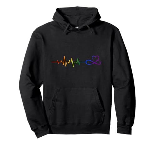 Queer CSD Gay Pride Month Regenbogen Herzschlag LGBT Pullover Hoodie