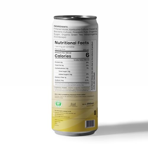 Image of RTB KOMBUCHA Health Pineapple Drink - Pack of 250ml | Helps in Immune System & Digestive System(Kombucha Culture, Fruit Pulp & Organic Sugar)
