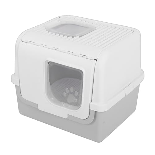 Arenero grande cerrado para gatos diseño doble puerta miniatura 4