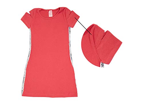 Kit 3 Vestidos Infantil Roupa Viés Lateral Meninas Algodão Desenho do tecido:Liso/Sortido;Tamanho:12