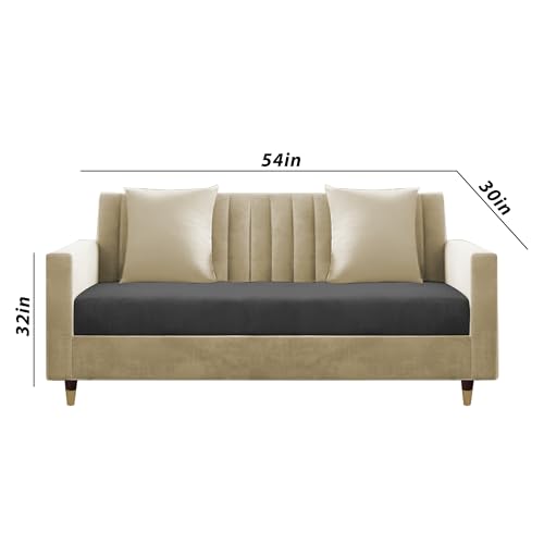 Image of Casaliving Garcia 3+2 Seater Sofa Set for Living Room (Cream - Black)