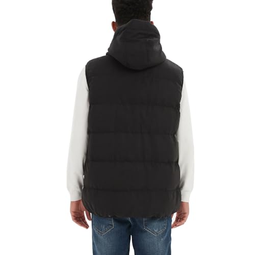 Image of MADHERO Men's Puffer Vest with Hood Water-Resistant Puffy Vests Outerwear Sleeveless Jacket