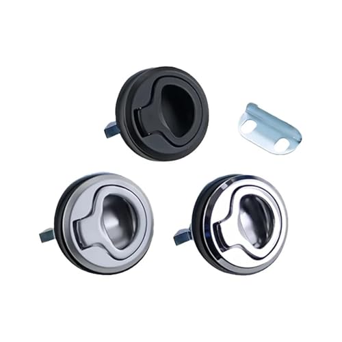 Embedded Handle Flat Lock Suitable for Industrial Cabinets Machinery Equipment 1Pcs(Glossy No Lock-3)