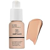 Beauty Glazed Soft Matte Silky Full Coverage Liquid Foundation, Multi-Use Buildable Foundation Lightweight Feel Oil Control Longwear Naturally Flawless Coverage Foundation (103 Warm Peach)