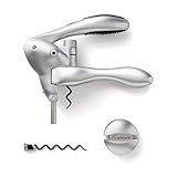 Rabbit Original Lever Corkscrew Wine Opener with Foil Cutter and Extra Spiral (Silver)