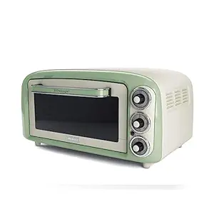 Ariete 979-18 L Design Electric Oven, Suitable for 30 cm Pizza, 1380W, 3 Cooking Positions, 60' Timer, Stainless Steel, Pastel Green