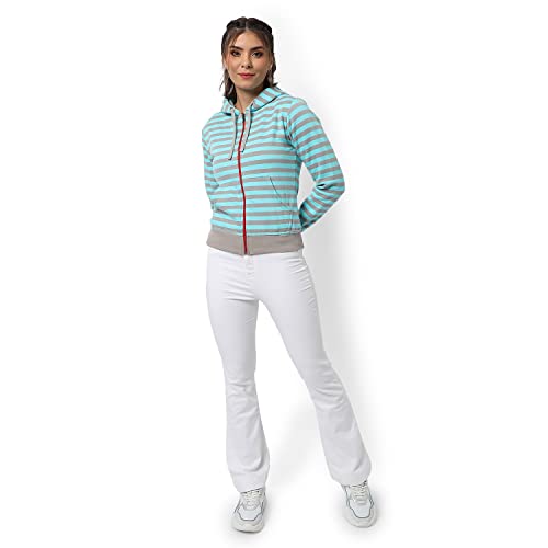 Image of PINACOLADA Women Stylish Zipper Sweatshirt Regular Fit for Casual Wear | Full Sleeves | Cotton | Sweatshirt Crafted with Comfort Fit and High Performance for Everyday Wear