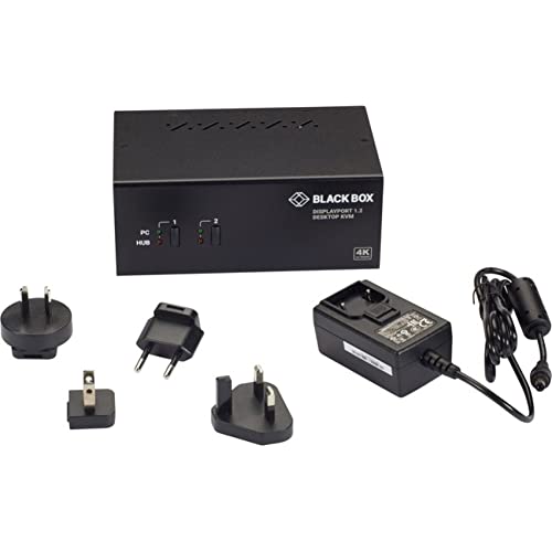 Kvm Switch - 2-Port, Dual-Monitor, Displayport 1.2, 4K 60Hz, Usb 3.1 Hub, Audio,