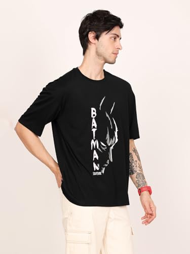 Image of LEOTUDE Men's Half Sleeve Round Neck Cottonblend Graphic Print Oversized Tshirt for Man