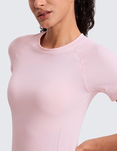 Image of CRZ YOGA Seamless T-Shirt Hip Length | Training, Chafe-Free, Slim Fit, Raglan Sleeves, Mesh Vents, Workout, Short Sleeve Tops for Women