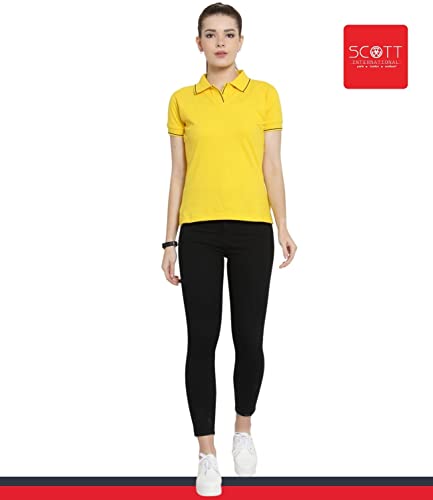 Image of Scott International Women's Regular Fit 100% Pure Organic Cotton Polo T-Shirt | Womens Polo Collar Neck T-Shirt | Cotton Plain Polo Neck Half Sleeve T-Shirt | Tshirts for Women