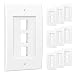 Cable Matters (10 Pack) Wall Plate with 3-Port Keystone Jack in White
