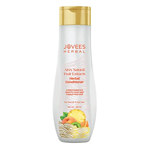 Image of JOVEES Herbal AHA Natural Fruit Extracts Conditioner For Smooth, Silky And Tangle Free Hair | Conditioner For Damaged Repairs, Nourishes Frizzy Hair, And Shiny Hair- 300ml, (1 count)